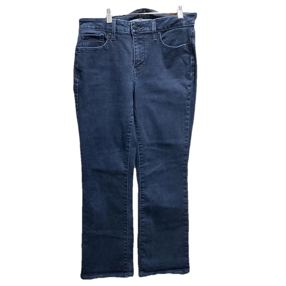 Nydj Jeans Womens 8 Blue Barbara Bootcut Lift X Tuck Mid Rise Casual Dark Wash